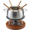 Kuhn Rikon Zermatt 32212 - Set di fonduta per Carne, in Acciaio Inossidabile, 18 x 18 x 22 cm, Colore: Argento/Marrone