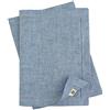 Linen & Cotton Set di 2 Tovagliette da Tavola in Tessuto Lavabile con Orlo a Giorno Scandi -100% Lino, Blu (30 x 44 cm, 2 Pezzi) Rettangolari Eleganti per Tavolo da Pranzo Tavolini Cucina Colazione