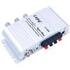 DollaTek LP-808 12V MiNi amplificatore HiFi portatile cablato con alimentatore 3A per telefono da casa per auto - Argento