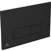 Ideal Standard Oleas Placca di scarico per WC, tecnologia a doppio scarico tramite azionamento meccanico, facile da usare e design durevole (quadrata) - Nero (234x8,5x154 mm)
