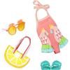 Glitter Girls - Raggio di luce - Vestiti per bambole Glitter Girls - Costume da bagno - Occhiali da sole, borsa, sandali - Accessori da spiaggia - 3 anni +