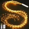 Joycome Fascio di Luce 1m 100 LED Luci a Cascata, 8 modalità di Illuminazione Catena Luminosa, Impermeabili Luci Decorative Stringa con Telecomando per Natale Giardino Festa Matrimonio (Bianco Caldo)