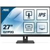 AOC AOC Q27P2Q - Monitor a LED - 27 - 2560 x 1440 QHD @ 75 Hz - IPS - 300 cd/m² - 1000:1 - 4 ms - HDMI, VGA, DisplayPort - altoparlanti - nero Q27P2Q