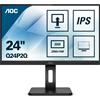 AOC AOC Q24P2Q - Monitor a LED - 23.8 - 2560 x 1440 QHD @ 75 Hz - IPS - 250 cd/m² - 1000:1 - 4 ms - HDMI, VGA, DisplayPort - altoparlanti - nero Q24P2Q