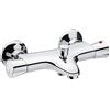 Cornat Calma CALM2 - Miscelatore termostato per vasca da bagno in ottone cromato con maniglia di selezione della temperatura e barriera per acqua calda, per montaggio a parete, colore: Argento