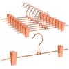 Amber Home 10 Pezzi 30cm Rosso Rame Grucce di Ferro Metallico per Pantaloni Gonna Calzino Biancheria Intima Mutande Appendiabiti Oro Rosa Antiscivolo con Clips