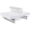 Amber Home 10 Pezzi 35.5cm Grucce Appendiabiti in Legno Bianco Liscio Robusto per Pantaloni Gonna Calzino Biancheria Intima Mutande con Clips