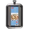 Tala Teglia per arrosto media, antiaderente, con manici piatti larghi, distribuzione uniforme del calore, teglia essenziale per forno, 25 cm x 18 cm, grigio