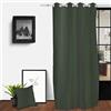 Soleil d'ocre, Spirit Tenda con occhielli, Cotone lavato, verde kaki, 140x250 cm