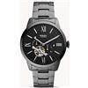 Fossil Orologio Townsman Auto da uomo, movimento automatico, cassa in acciaio inossidabile fumé da 44 mm con bracciale in acciaio inossidabile, ME3172, Grigio scuro