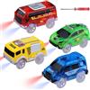 Sikkeby Tracks Cars - Auto di ricambio Magic Toy Cars, luminose al buio con 5 luci LED lampeggianti, compatibili con tracce per bambini, ragazzi e ragazze