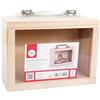 Rayher 62842505 Valigia legno con finestra, FSC MixCred, naturale, 18x8x13cm, incl. impugnatura argento