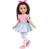 Glitter Girls - Candice - Bambola fashion da 36 cm - Capelli castani e occhi viola-blu - Braccia e gambe componibili - Abito con volant e fiocco per capelli - 3 anni +
