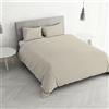Italian Bed Linen Parure copripiumino Satin Stripes, Tortora, Matrimoniale