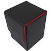 docsmagic.de Premium Magnetic Flip Box (80) Black/Red + Deck Divider - MTG PKM YGO - Porta Mazzo Nero/Rosso