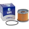 UFI Filters, Filtro Gasolio 26.691.00, Filtro Carburante per Ricambio, Adatto ad Auto, Applicabile su Diversi Modelli come Citroen, Fiat, Lancia, Peugeot e Suzuki