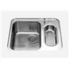 Alpes LS 50x58/1V1B- Lavello sottopiano 50x58 cm con vasca raggio 60 e vaschetta ovale con bacinella estraibile. Predisposto con foro per rubinetteria