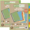 eco-eco Eco073x2 - Set di 10 divisori in formato A4, 50% riciclati, multiperforato, rinforzati, 200 mic, confezione da 2 pezzi, colore: A4