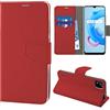 N NEWTOP Cover Compatibile per Realme C11 2021 / C20 / C20A, HQ Lateral Custodia Libro Flip Magnetica Portafoglio Simil Pelle Stand Protettiva (Rosso)