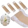 JIUERYY Pizzo Naturale Iuta Runner Decorazione di Nozze-30 * 275CM, Confezione da 5