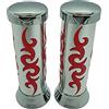 one by Camamoto manopole manubrio moto (77344058B kit set coppia manopole eagle colore alluminio/rosso con grip ottimale prodotto di facile installazione, ø sx 22mm / dx 24mm - lungh. 135 mm)