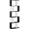 HOMCOM libreria in Legno, Scaffale a Ripiani, Mobile Contemporaneo, Bianco nero 60 × 24 × 184.5cm|Aosom