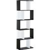 HOMCOM libreria in Legno, Scaffale a Ripiani, Mobile Contemporaneo, Bianco nero 60 × 24 × 184.5cm