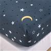 Chickwin Lenzuolo Matrimoniale con Angoli, Blu Lenzuola una Piazza e Mezza 120 x 200 x 25cm Lenzuola Microfibra - Profondità 30cm Ideale per Letti Singoli o Matrimoniali
