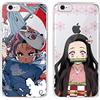 Eouine [2 Confezioni] Custodia per Apple iPhone 6 / 6S 4,7,Anime Demon Slayer Tanjirou Nezuko Protezione Case, Trasparente Morbida Sottile TPU Silicone Cover Compatibile con iPhone 6S