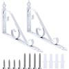 MengH-SHOP Staffe per Mensole a Parete in Metallo Supporti per Mensole Triangolare Staffe Angolari 90 Gradi con Viti per Decorative di Giardinaggio 250mm * 164mm 1 Paio (Bianco)
