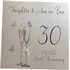 White Cotton Cards XLBD19 - 30DS grande Daughter & son-in-law 30 on your Pearl Anniversary fatto a mano carta