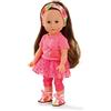 Götz 1513014 Proprio come me - bambola Chloe - bambola in piedi alta 27 cm con capelli castani extra lunghi e occhi azzurri addormentati - set da 7 pezzi