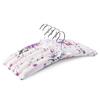 Amber Home 10 Pezzi 43cm Extra Lunghe Raso Grucce Appendiabiti in Satin Flowered Bianco per Nozze Maglioni Cappotti Camicie Maglietta Giacca Vestito Giarrettiere