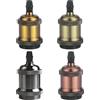 DiCUNO E27 Vintage Portalampada, Edison retro lampada a sospensione, Adattatore in ceramica solida, 4 Pezzi di multicolore socket