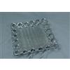 DONREGALOWEB Centrotavola in Ceramica Quadrata con 2 Texture 28x28 cm Argento
