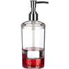 Premier Housewares lozione/Dispenser per Sapone, in Acrilico, Trasparente/Rosso, 7 x 7 x 19 cm