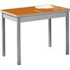 ASTIMESA Tavolo da Cucina, Metallo Vetro Legno, Arancione, 90x50cm