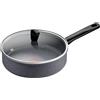 Tefal Natural On Induction G2803202 - Padella antiaderente con coperchio in vetro, 24 cm, colore: Grigio Lavinia