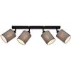 Briloner - Faretto da Soffitto, Design a Stella, Plafoniera, Lampada, Girevole e Orientabile, 4 x E27, Max 25 Watt Ciascuno, Grigio-Nero, 650 x 130 x 155 mm (Max 259 mm) (LxWxH)