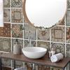RE-COVERTILES - Adesivi Piastrelle Cucina Bagno Mattonelle adesive in PVC Impermeabili Antigraffio Stickers Decorazione Parete Cementine Peel and Stick - Modello 24 Pz 10x10 cm PS00167 Made in Italy