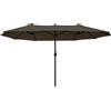 Outsunny Ombrellone Parasole da Giardino Esterno Tessuto Poliestere 4.6 x 2.4m Grigio|Aosom