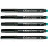 FABER-CASTELL - Pennarello Multimark Permanent M nero, 5 pezzi | Inchiostro permanente per pellicole, CD, vetro, plastica e metallo