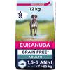 Eukanuba Grain Free* - Alimento per cani adulti di taglia grande, Ricetta a basso contenuto di allergeni, 12 kg