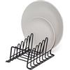 simplywire - Rastrelliera per Piatti/Scolapiatti - Organizer per Credenze da Cucina - Acciaio Rivestito in Plastica Nera - Piccolo