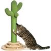 PawHut Albero Tiragraffi per Gatti Adulti e Gattini a Forma di Cactus, Corda Sisal e Base con Palline in Legno, 32x32x60cm, Verde
