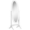 HOMCOM Specchio da Terra Ovale a Figura Intera con Inclinazione Regolabile, 47.5x45.5x154.5cm, Bianco|Aosom