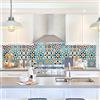 RE-COVERTILES - Adesivi Piastrelle Cucina Bagno Mattonelle adesive in PVC Impermeabili Antigraffio Stickers Decorazione Parete Cementine Peel and Stick - Modello 24 Pz 10x10 cm PS00112 Made in Italy