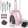 Kredioo Fresa per Unghie Professionale 35000RPM, Lima Elettrica per Manicure e Pedicure, Rimozione Gel/Smalto, Trapano Elettrico, Kit 6 Punte Fresa Unghie, LED, Pulsante Pausa, Oro rosa
