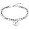 BOSS Jewelry Braccialetto di Perline da Donna BEADS COLLECTION in Acciaio Inossidabile con un Charm a Forma di Cuore - 1580075