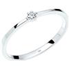 DIAMORE Elli DIAMONDS Anello Donne di Fidanzamento con Diamante (0,015 ct.) in Argento Sterling 925